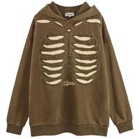 WOVENAURA RIPPED OVERSIZE WASHED HOODIE