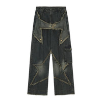 WOVENAURA OLD STAR WIDE-LEG BAGGY JEANS